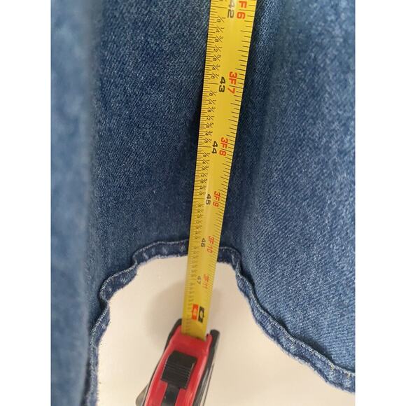 Vintage denim Retro Blue Boho jean jumper MIDI 90’s dress side buttons M L 10 12 - Picture 6 of 8